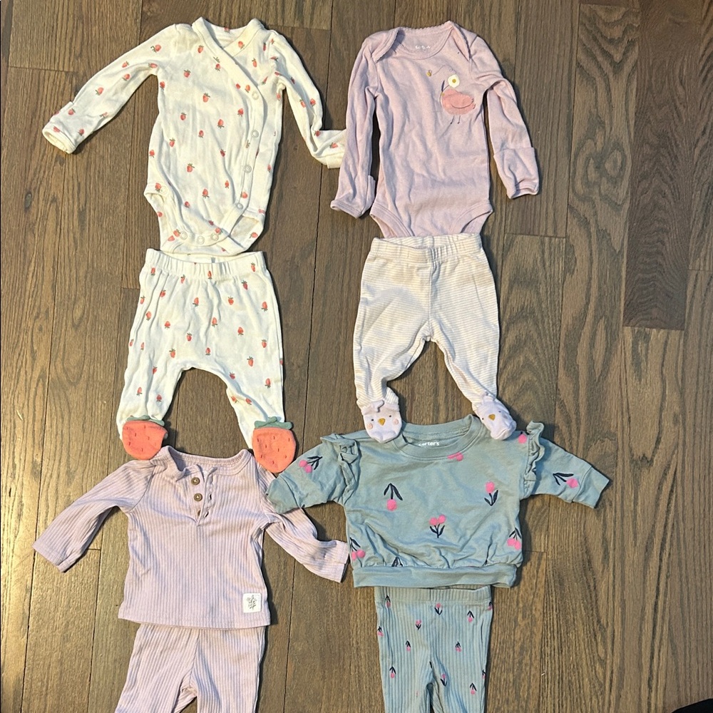 Carter's Girls Multi-Color Sleepwear Set - White, Pink, Lavender, Blue